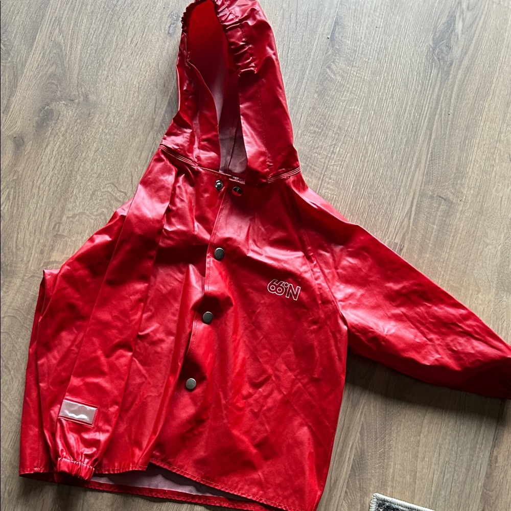 63N Kids Waterproof Red Raincoat